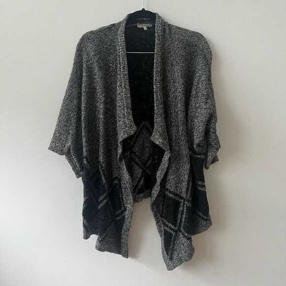 Madewell 1937 Women's Angels Diamond Open Cardigan Gray Black Sweater Size XS/S - Picture 1 of 8
